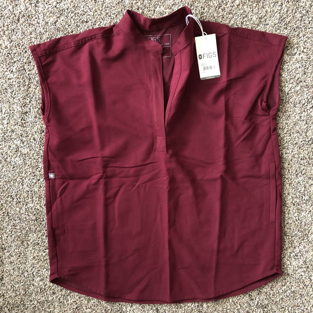 BNWT FIGS XXS Rafaela burgundy top